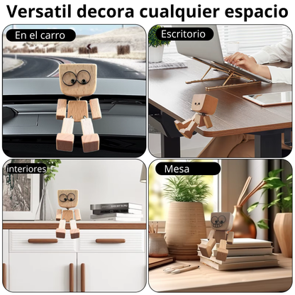 Muñeco de Madera con Caras Magnéticas